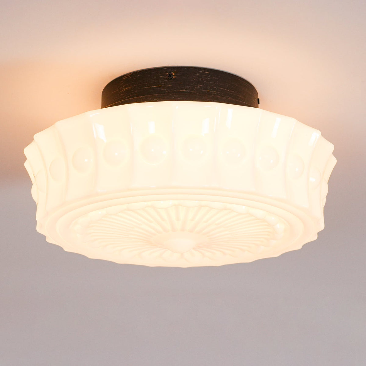 Veleraya Deckenleuchte Weiß Glas Blumenform für Wohnzimmer