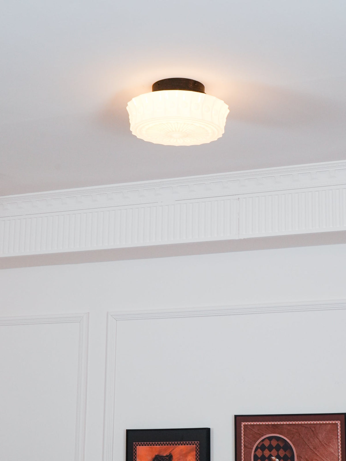 Veleraya Deckenleuchte Weiß Glas Blumenform für Wohnzimmer
