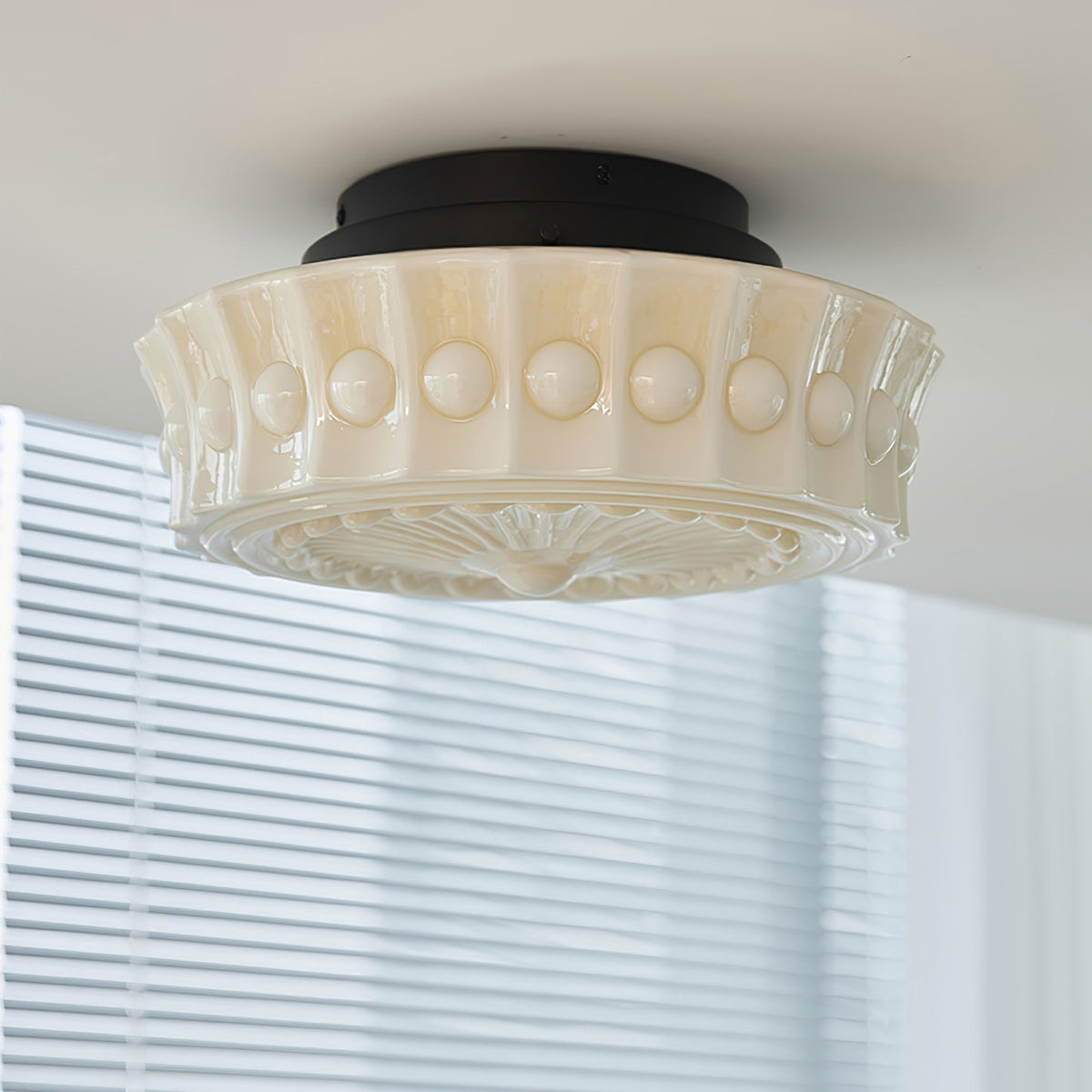 Veleraya Deckenleuchte Weiß Glas Blumenform für Wohnzimmer