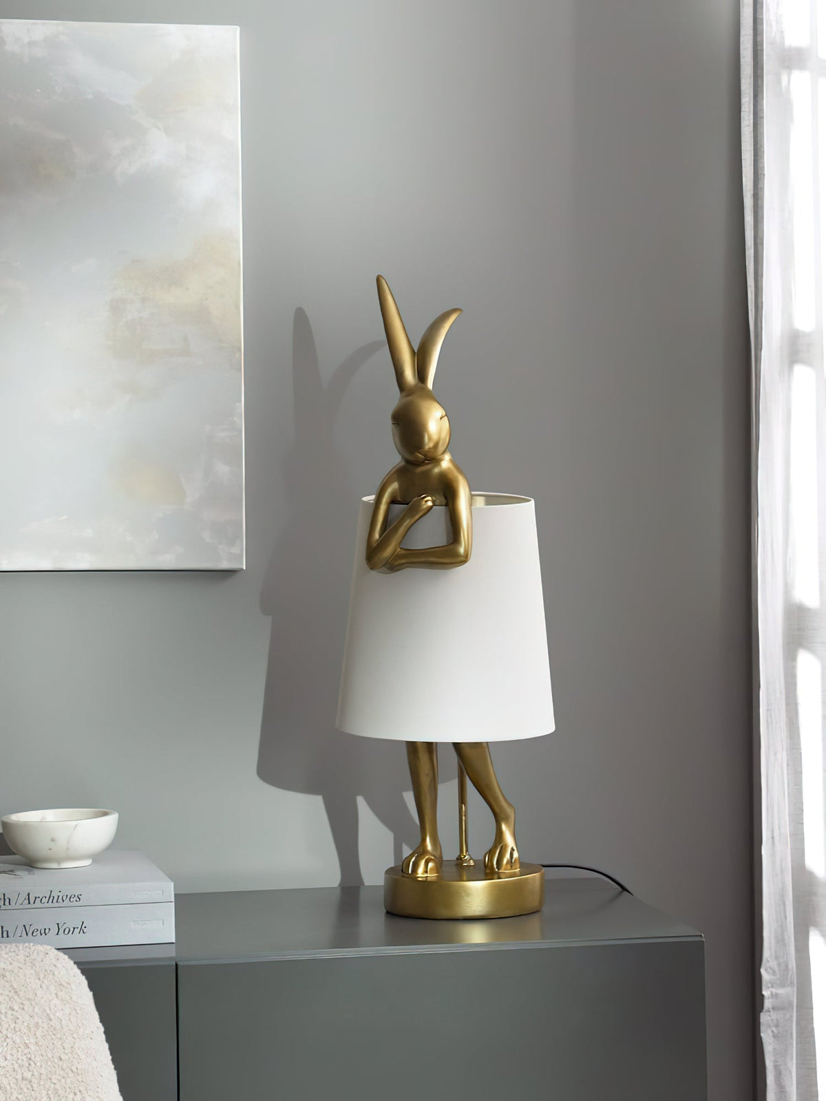 Bunn Tischlampe mit Kaninchenfigur
