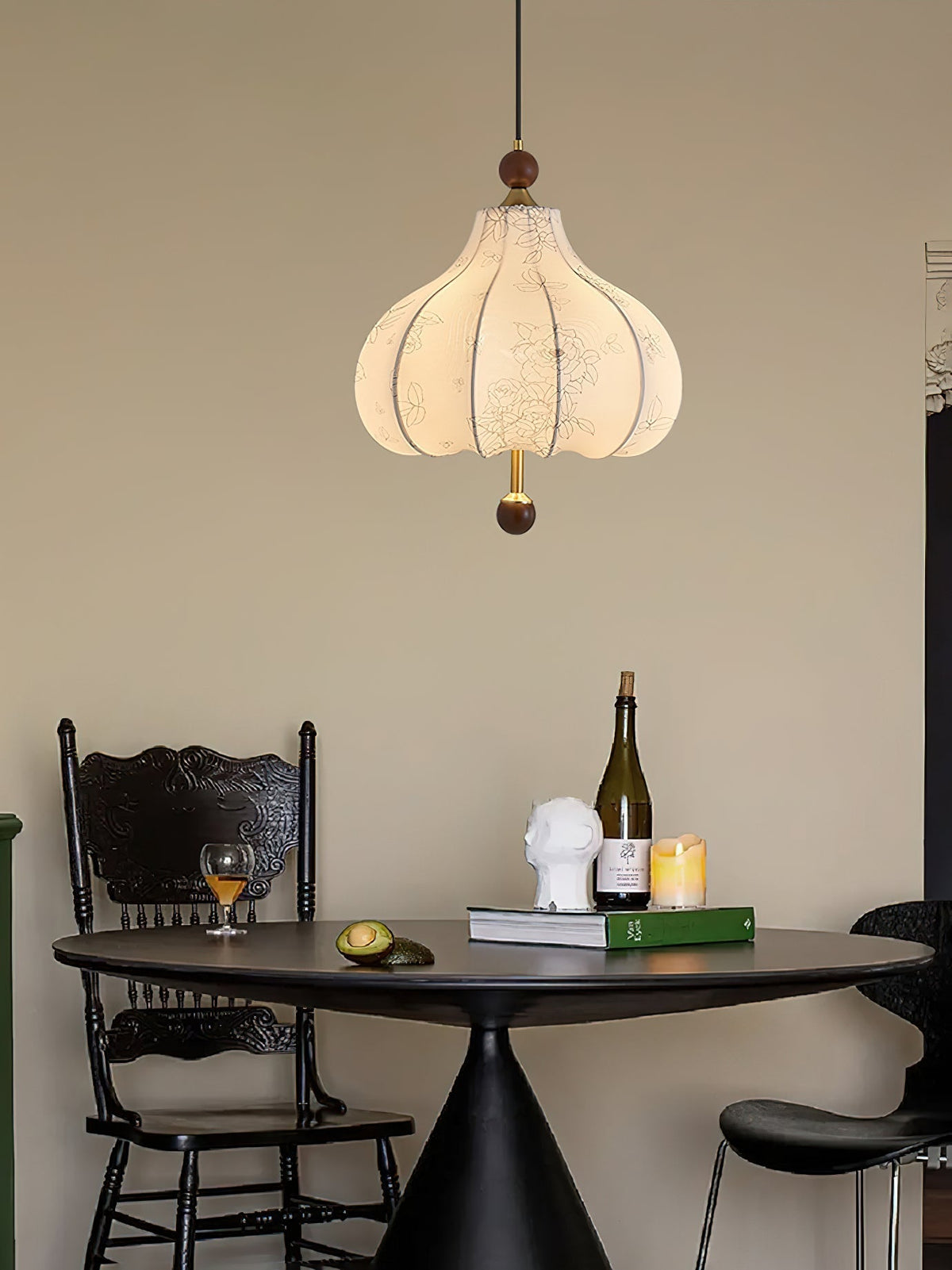 Favian Vintage-Holz-Pendelleuchte