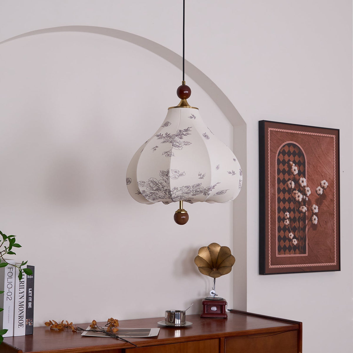 Favian Vintage-Holz-Pendelleuchte