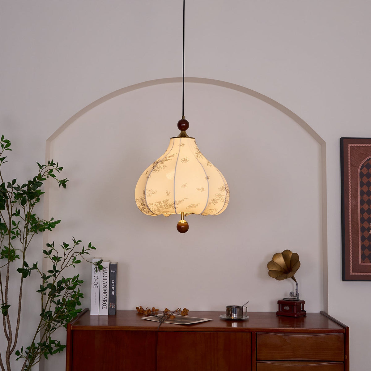 Favian Vintage-Holz-Pendelleuchte