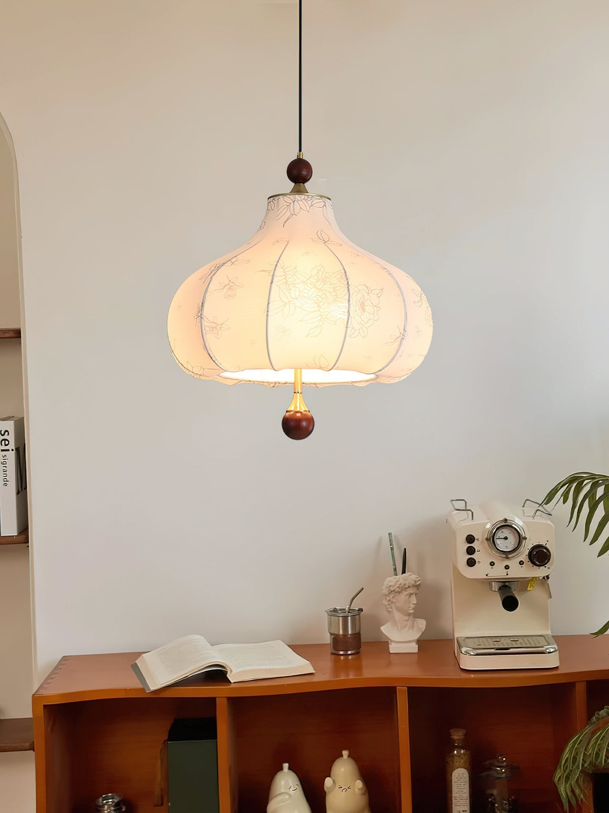 Favian Vintage-Holz-Pendelleuchte
