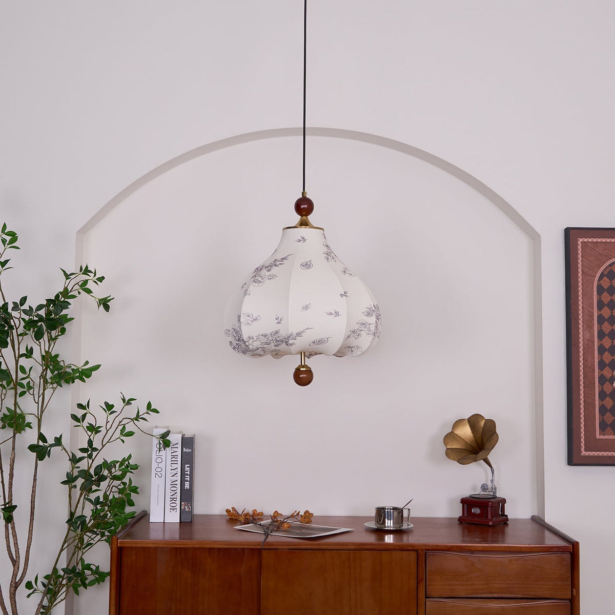 Favian Vintage-Holz-Pendelleuchte