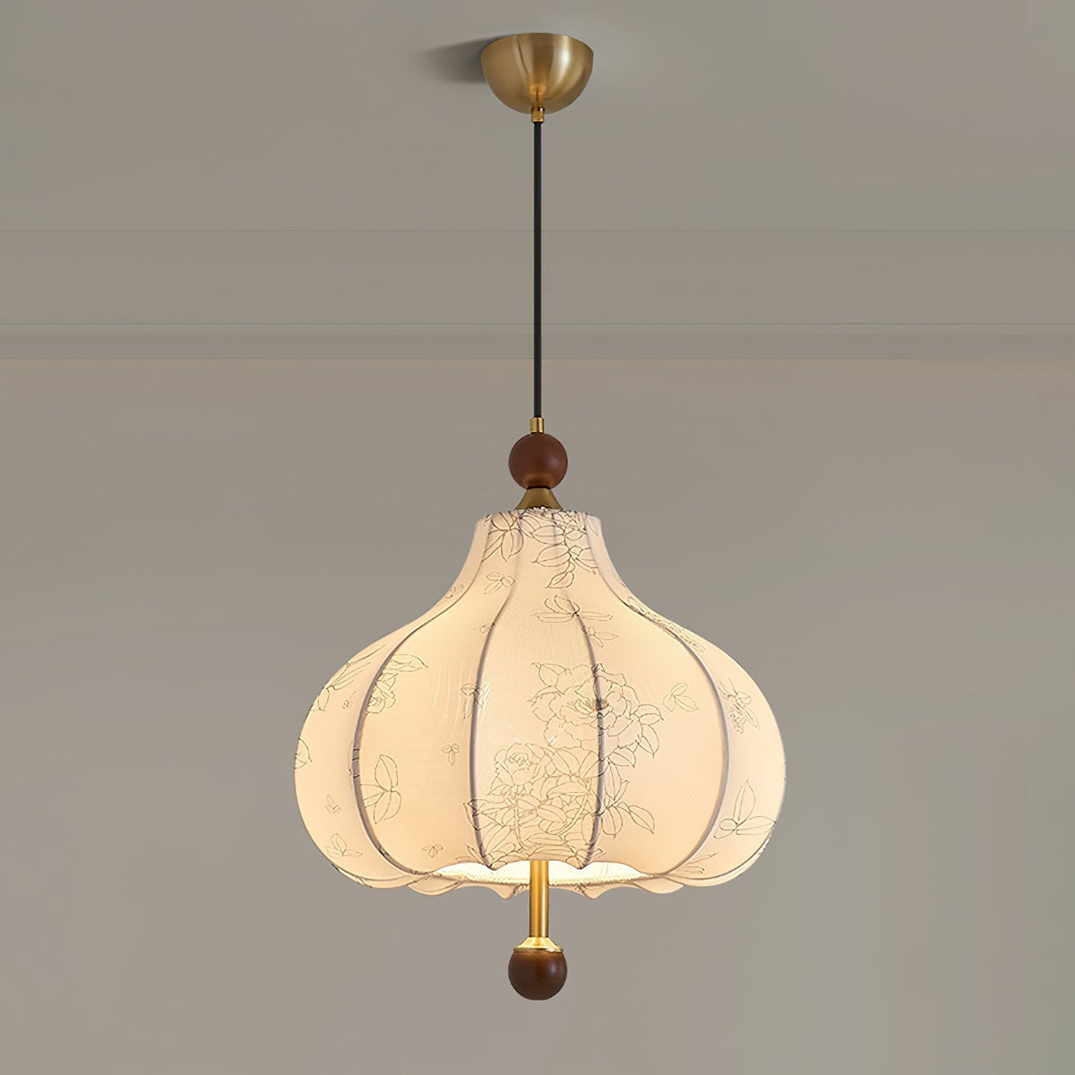 Favian Vintage-Holz-Pendelleuchte
