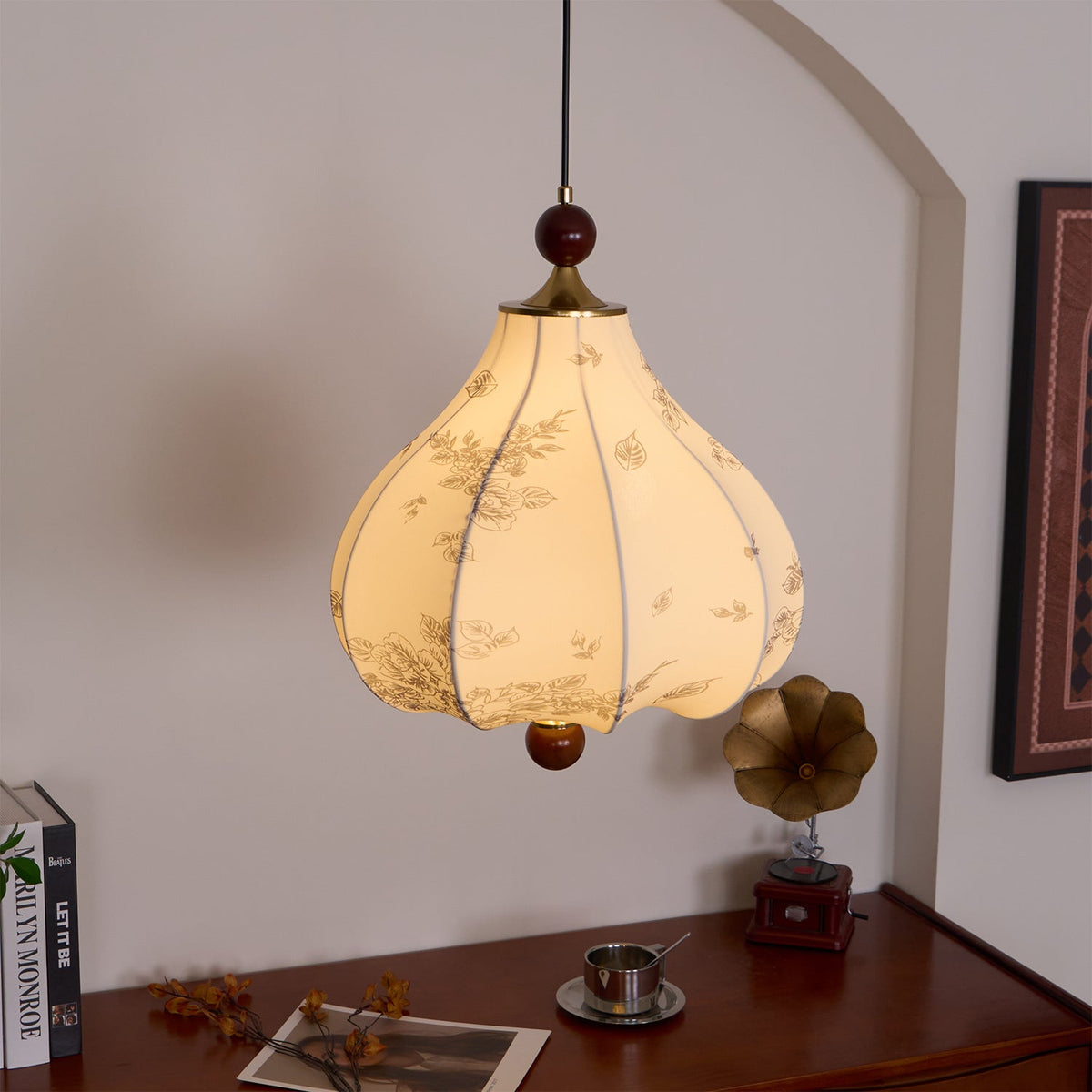 Favian Vintage-Holz-Pendelleuchte