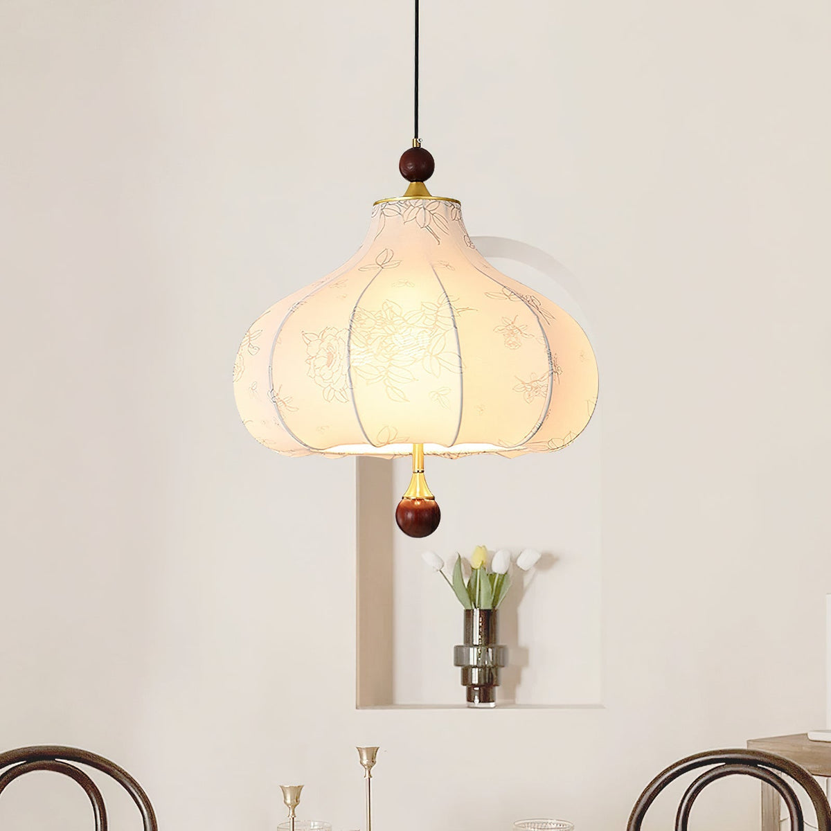 Favian Vintage-Holz-Pendelleuchte