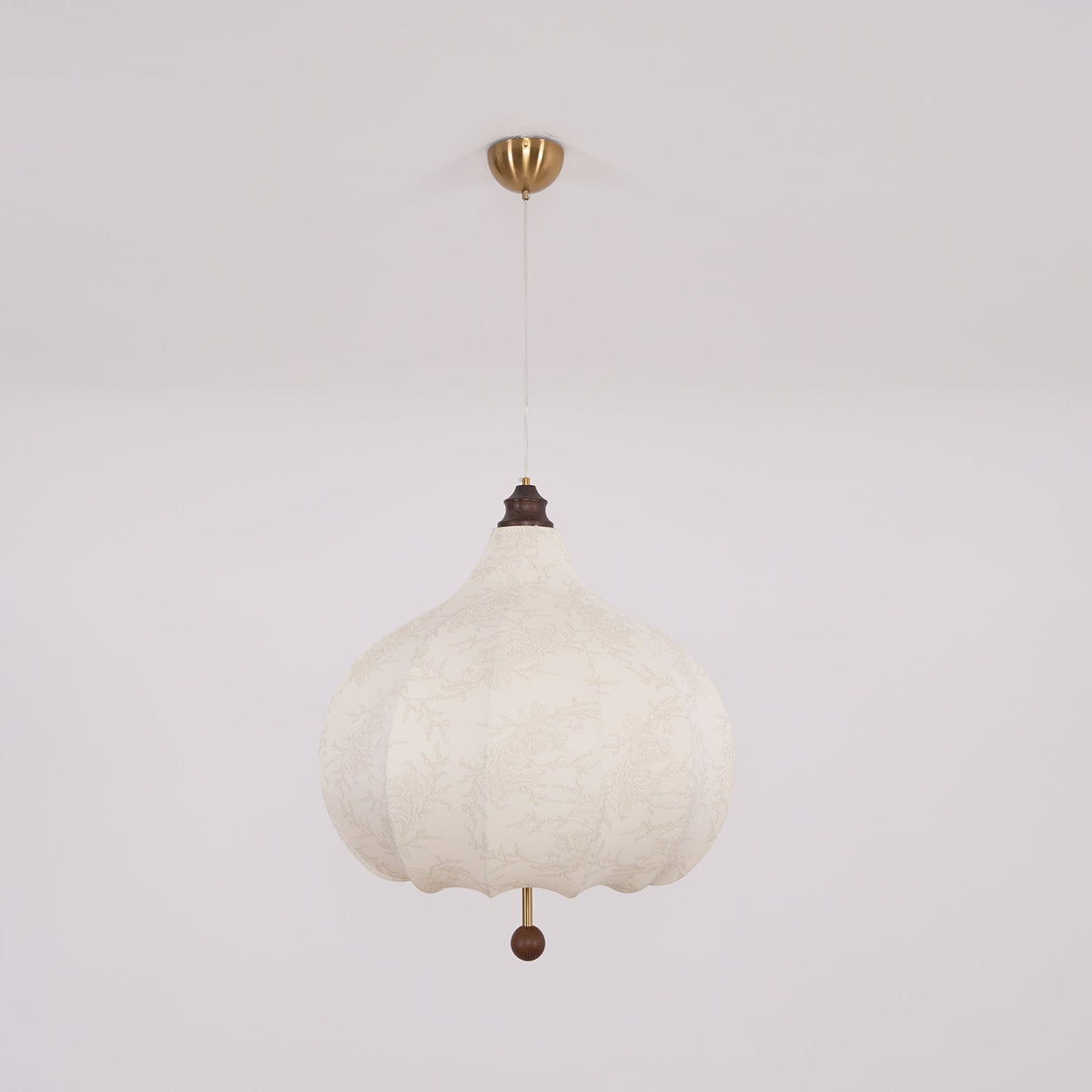 Sylerielle Pendelleuchte aus Stoff und Holz