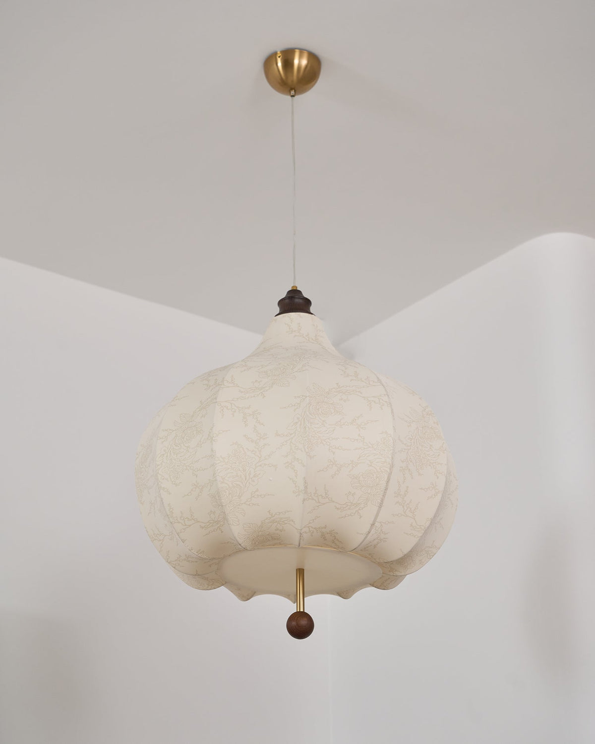 Sylerielle Pendelleuchte aus Stoff und Holz