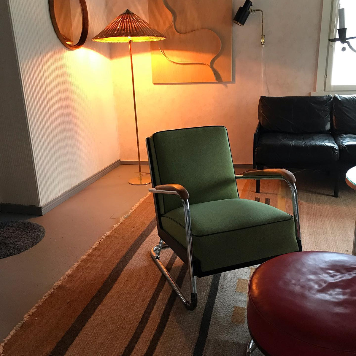 Docor Minimalistische Stehleuchte Bambus-Lampenschirm