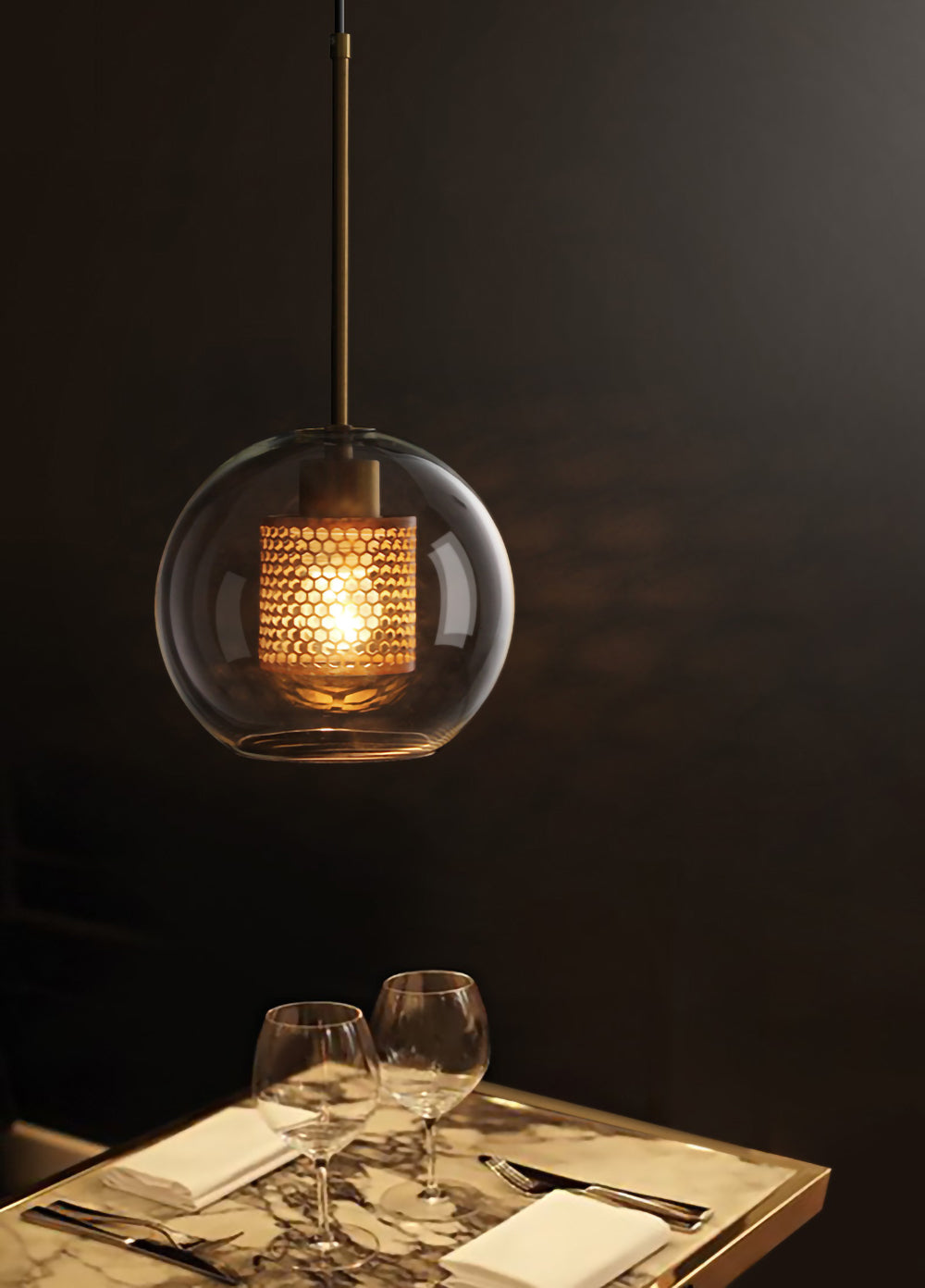 Veleine Pendelleuchte Chiswick Glas für Wohnzimmer