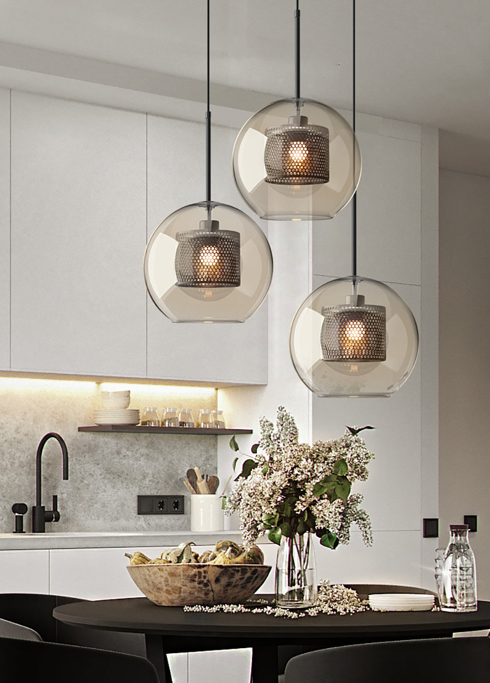 Veleine Pendelleuchte Chiswick Glas für Wohnzimmer