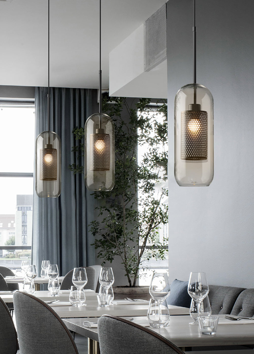 Veleine Pendelleuchte Chiswick Glas für Wohnzimmer