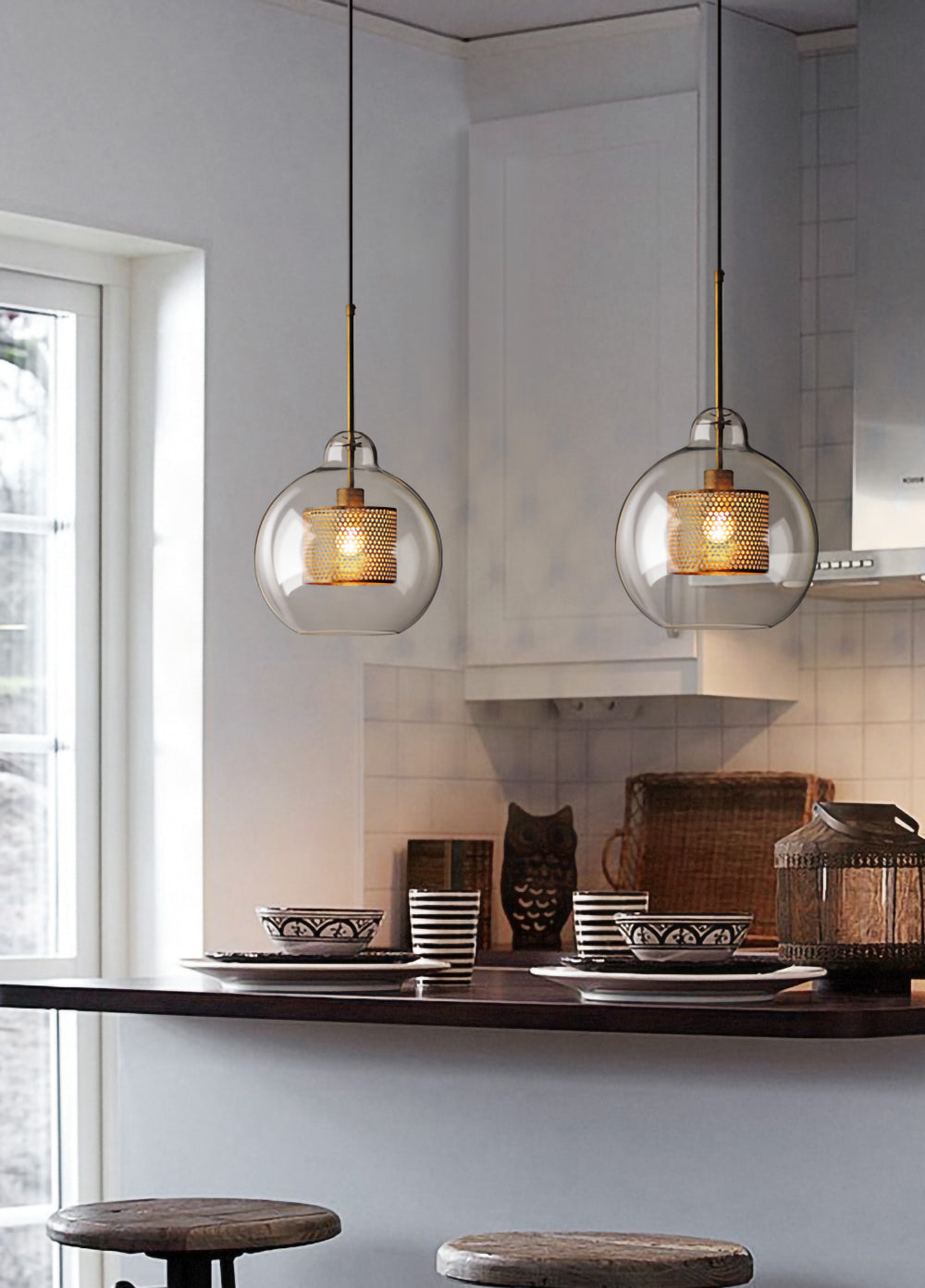 Veleine Pendelleuchte Chiswick Glas für Wohnzimmer