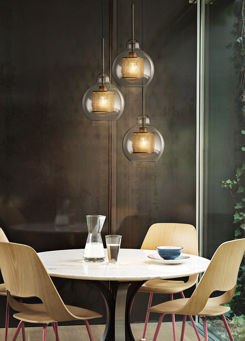 Veleine Pendelleuchte Chiswick Glas für Wohnzimmer