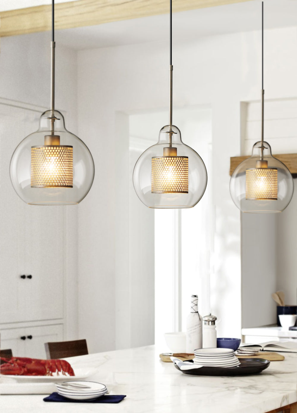 Veleine Pendelleuchte Chiswick Glas für Wohnzimmer