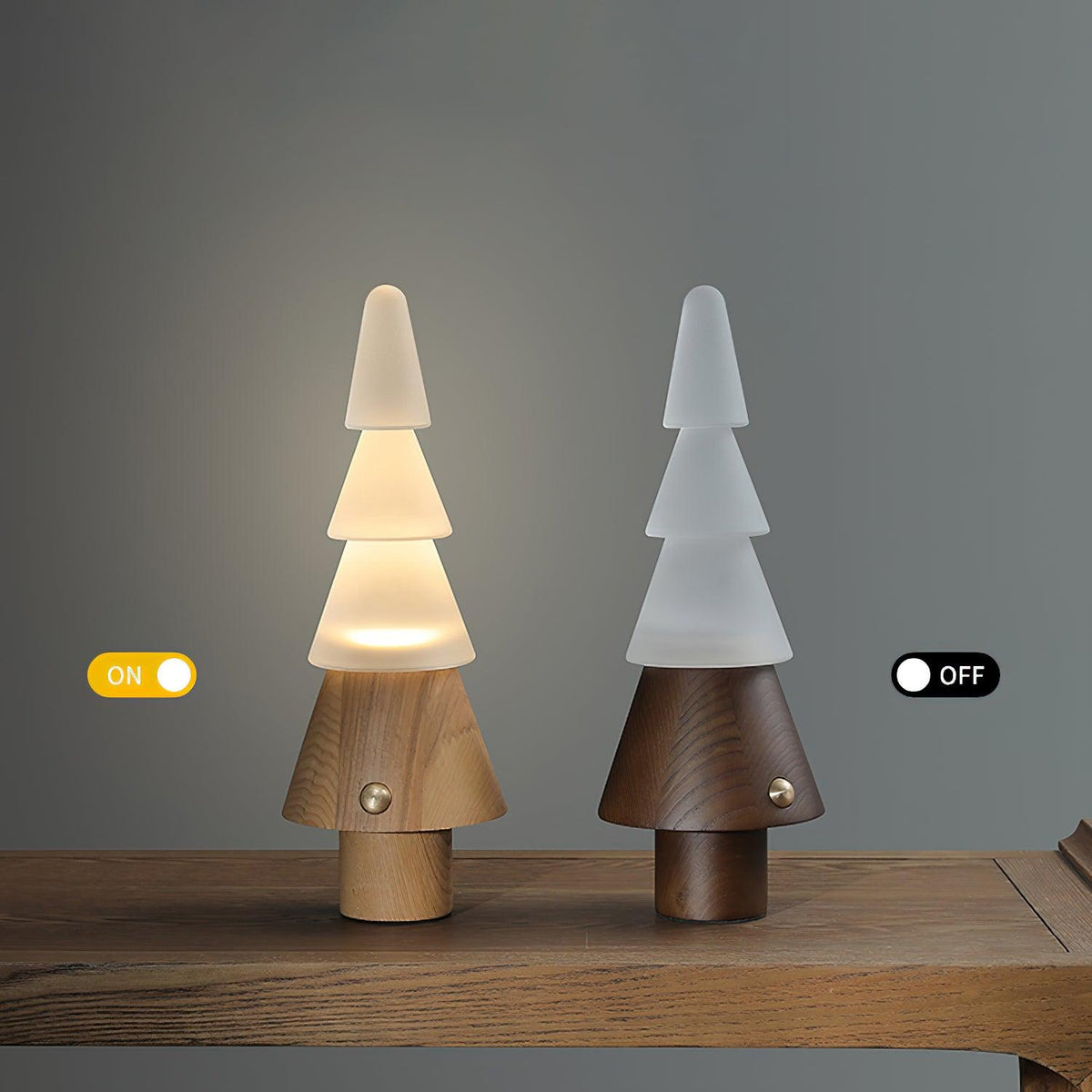 Elveette moderne Tischleuchte aus Holz