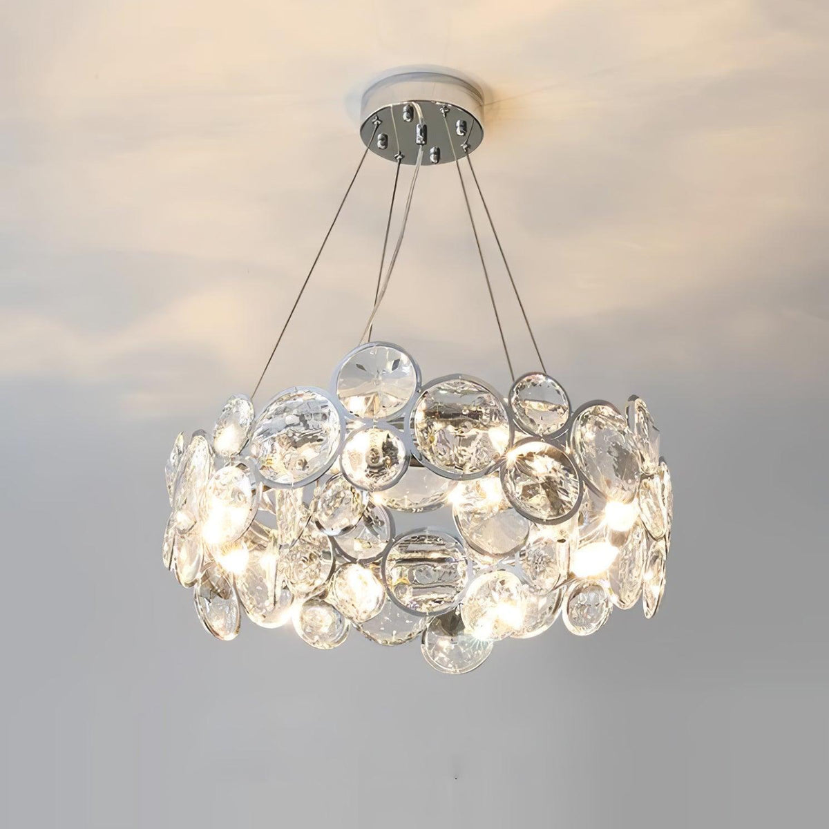 Cuthaiel Kronleuchter Postmodern Luxus Rund Chrom Kristall