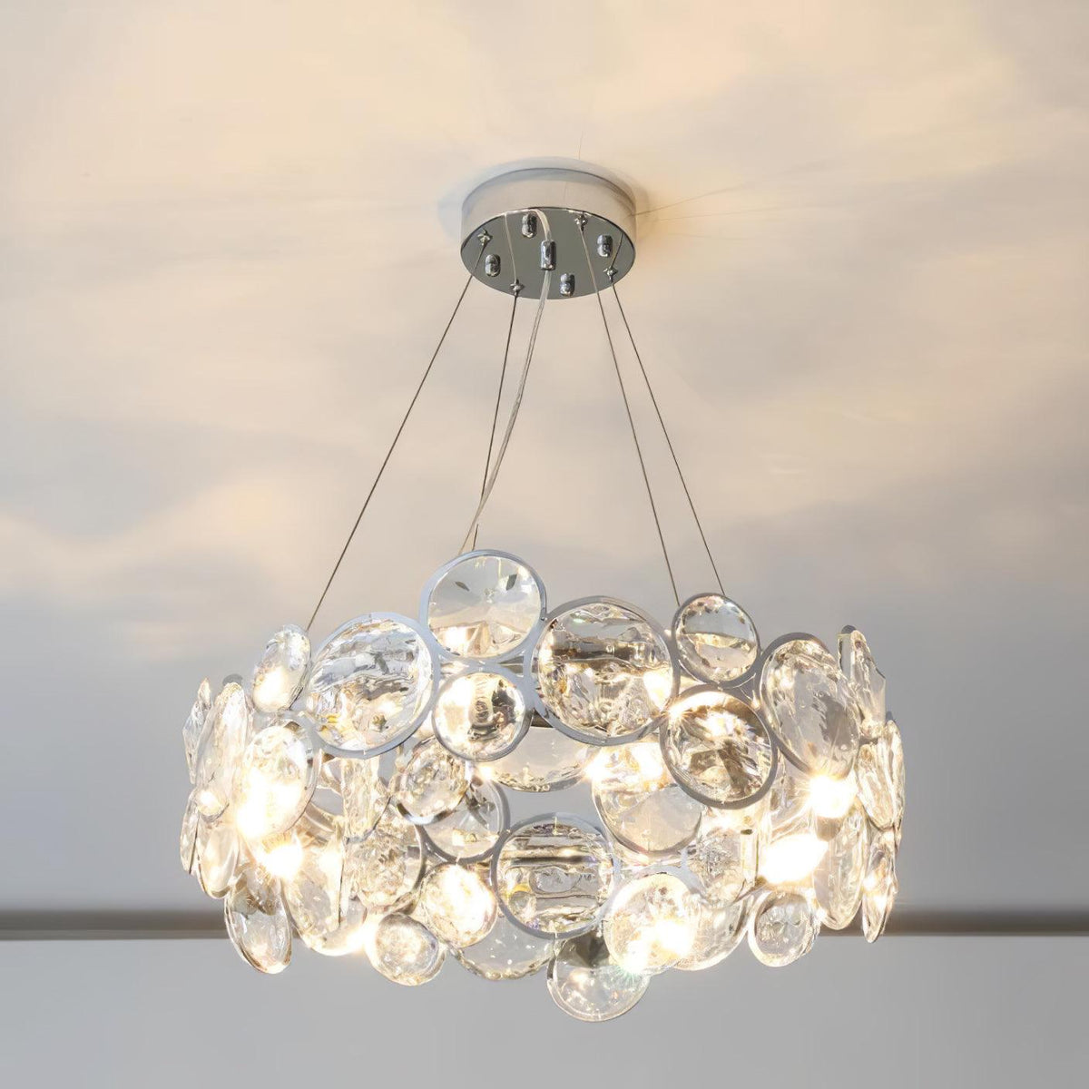 Cuthaiel Kronleuchter Postmodern Luxus Rund Chrom Kristall