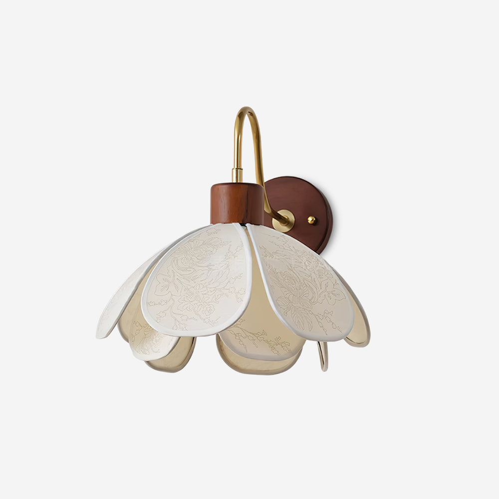 Florayne Vintage Floral-Glas-Wandleuchte
