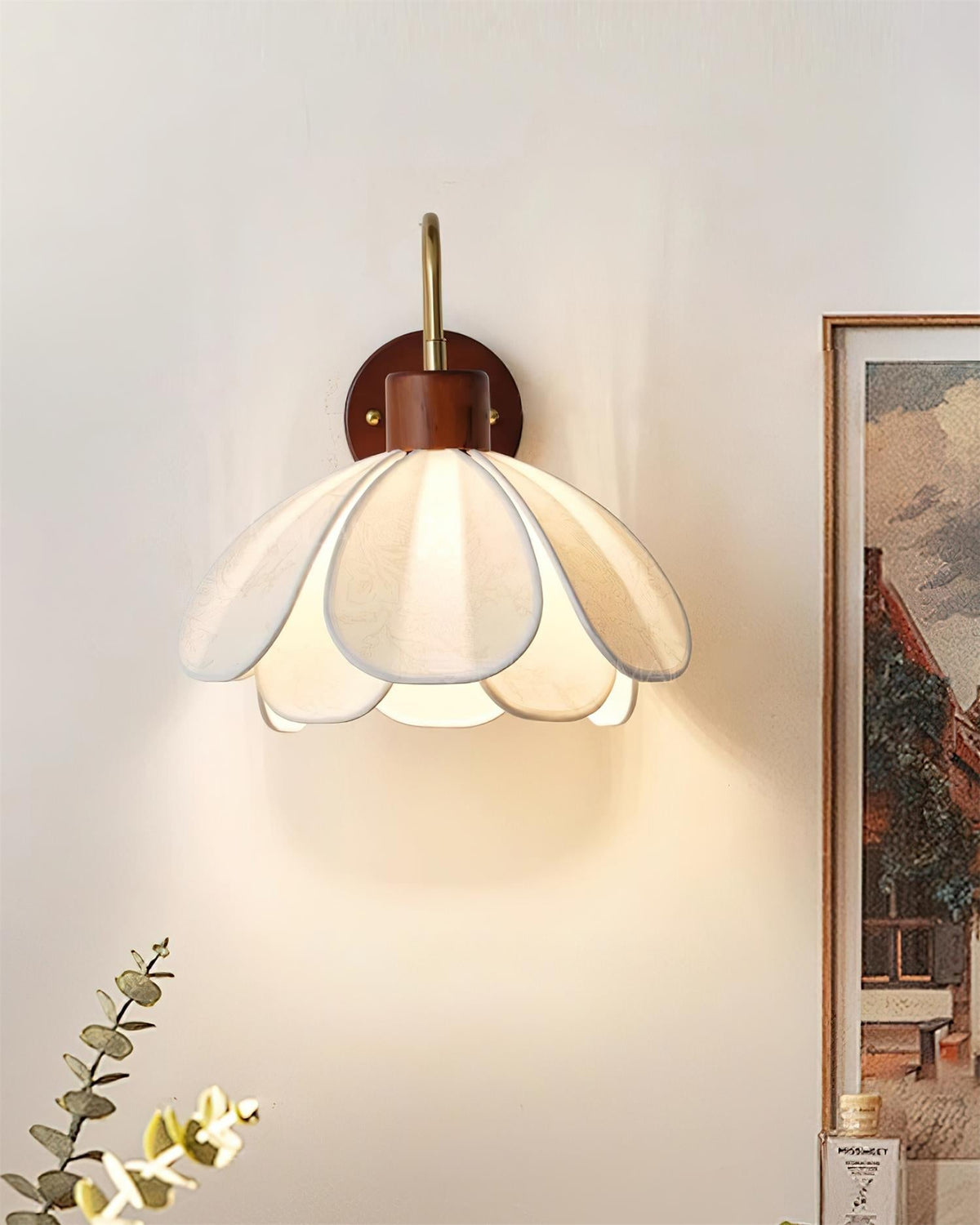 Florayne Vintage Floral-Glas-Wandleuchte