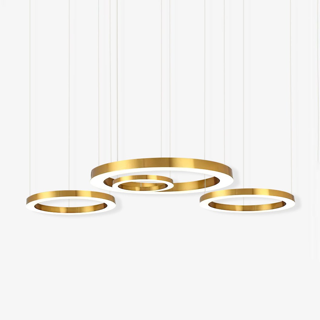 Dexlin Pendelleuchte LED-Ring Gold modern 3-Ring