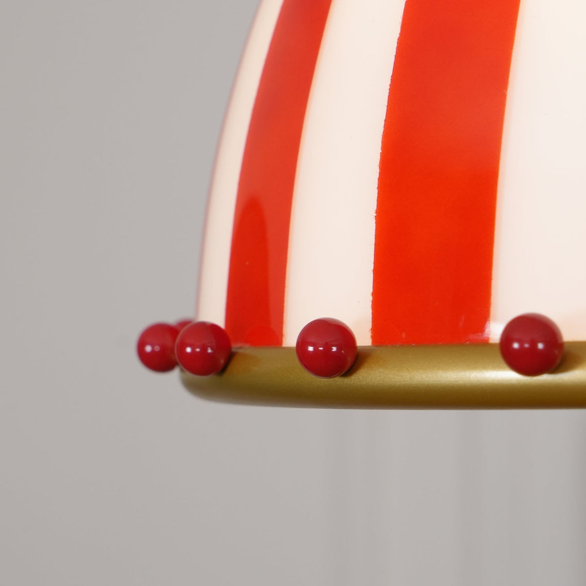 Red and Weiß stripes Glas Pendelleuchte