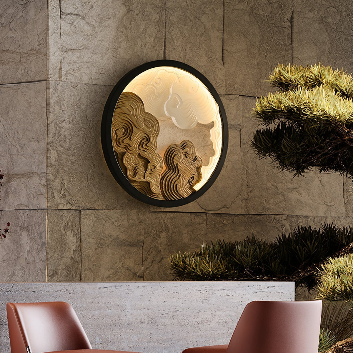 Grayson zeitgenössische Holz-Wandleuchte