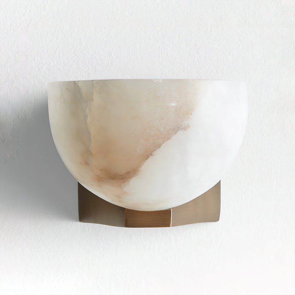 Corvina Schale aus Alabaster Wandleuchte in Bronze