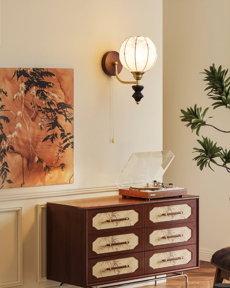 Eshae Premium Nordische Kunst-Stoff-Holz-Wandleuchte