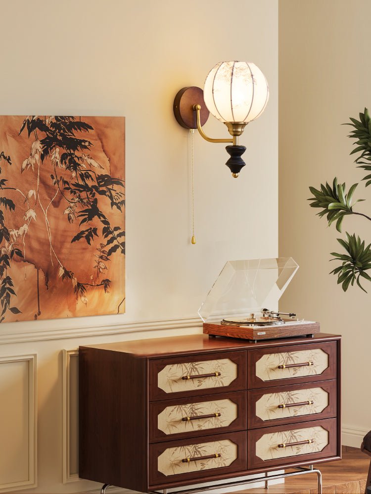 Eshae Premium Nordische Kunst-Stoff-Holz-Wandleuchte