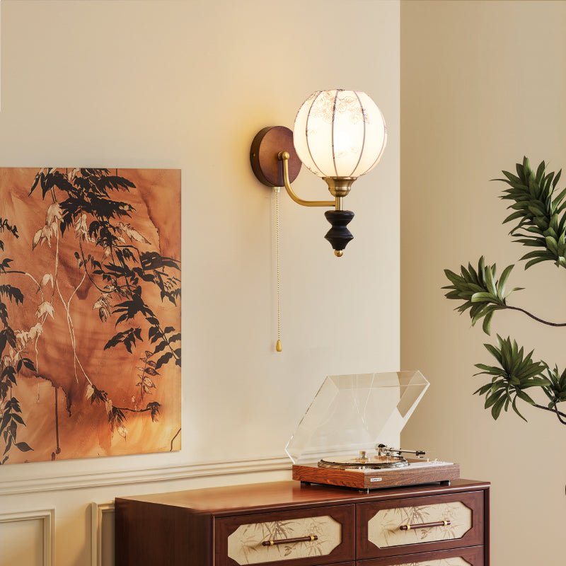 Eshae Premium Nordische Kunst-Stoff-Holz-Wandleuchte