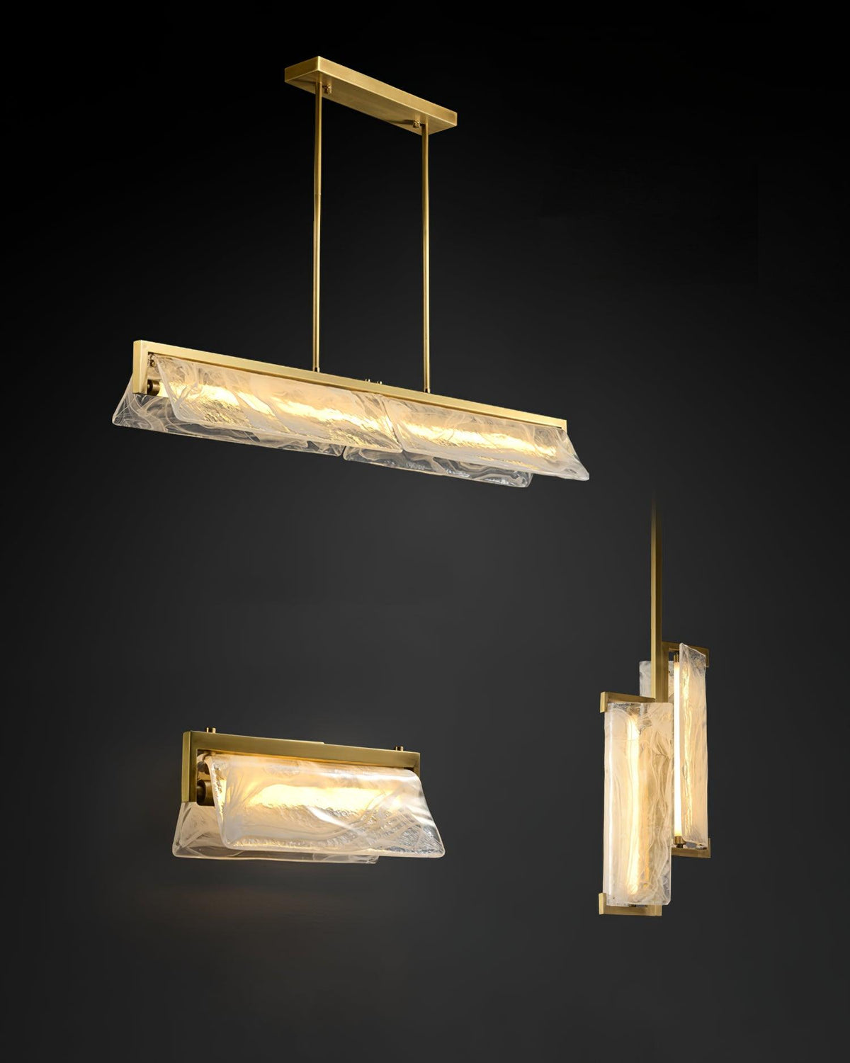 Dir Wandleuchte aus Messing und Milchglas im nordischen Kunststil Cloud Fog