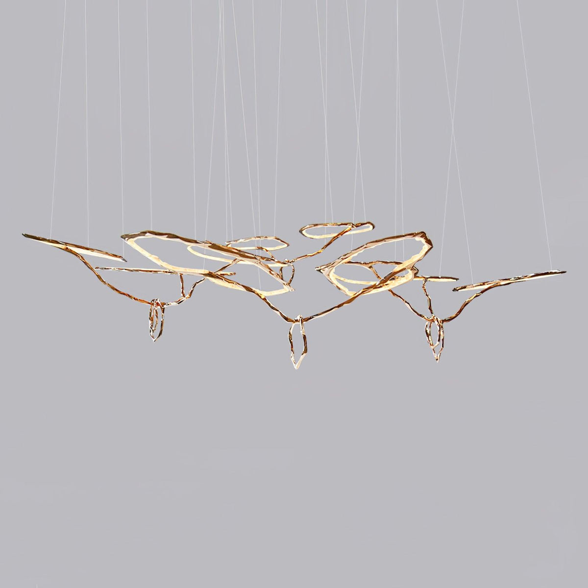 Aballs Kronleuchter Cloud Rings Series in Messing