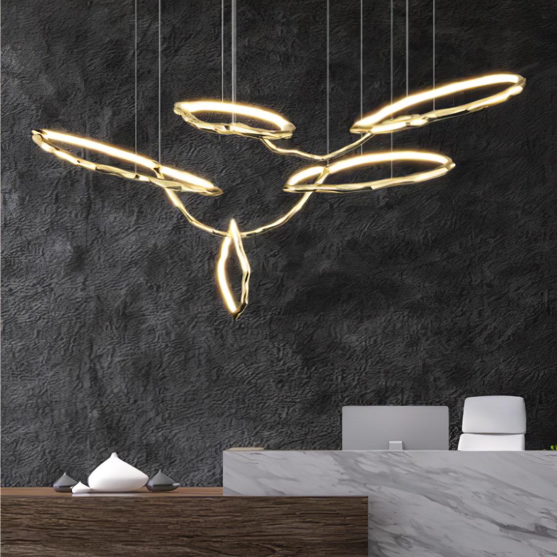 Aballs Kronleuchter Cloud Rings Series in Messing