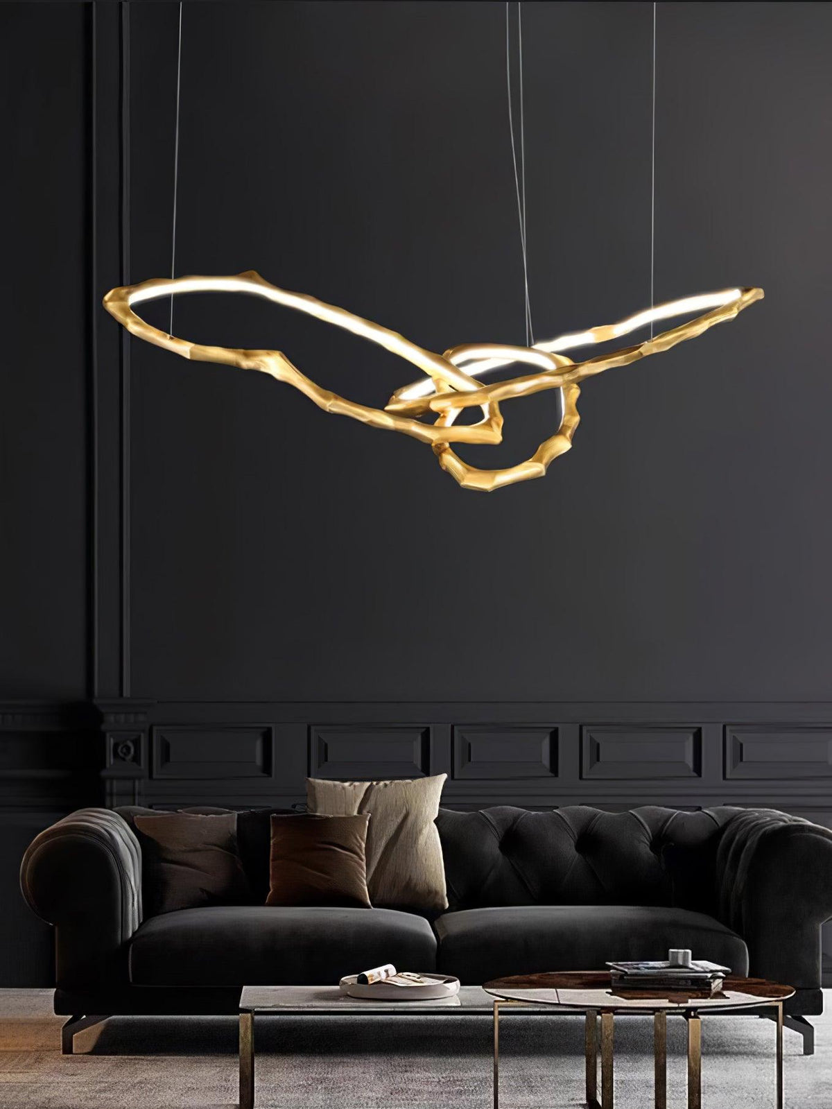 Aballs Kronleuchter Cloud Rings Series in Messing