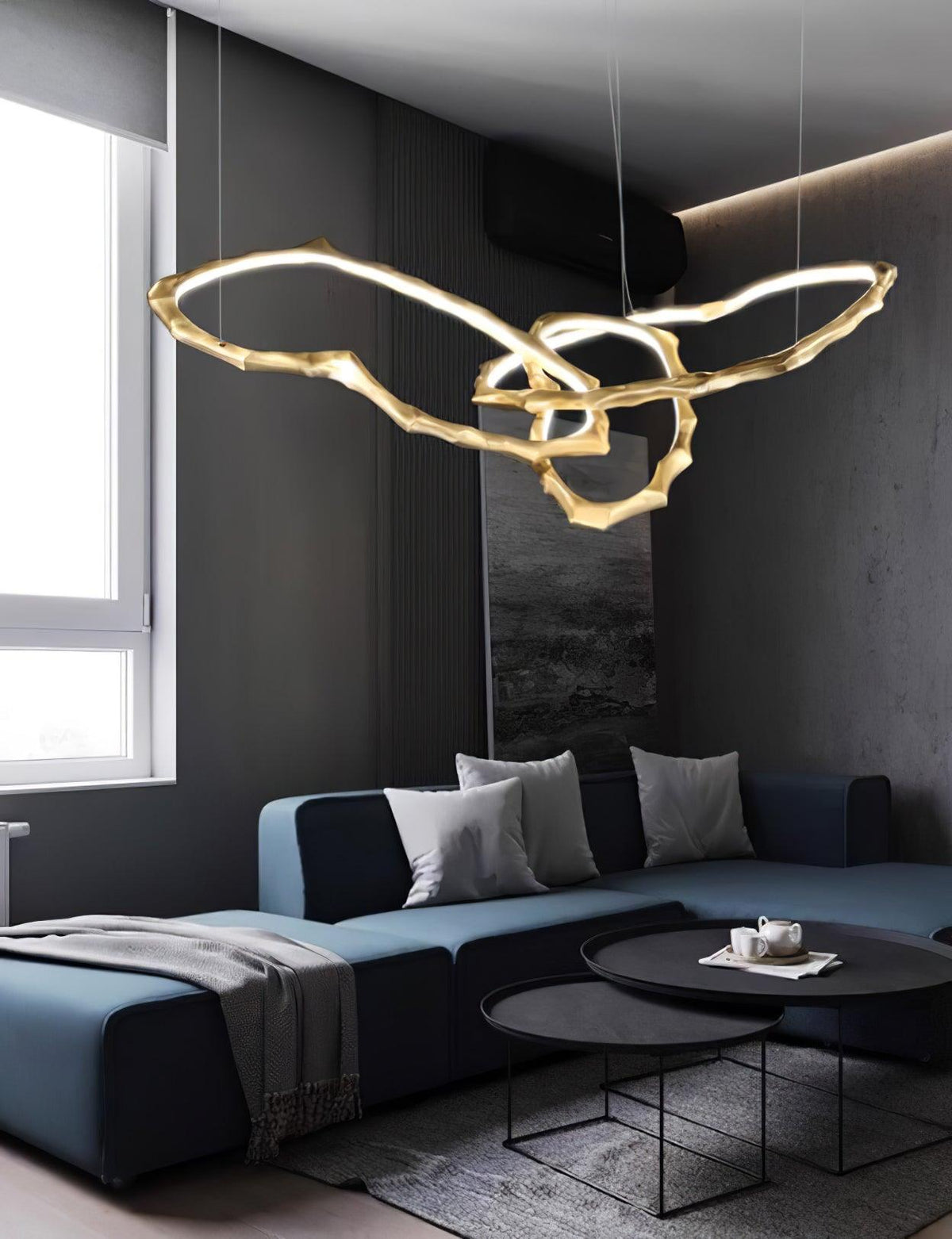 Aballs Kronleuchter Cloud Rings Series in Messing