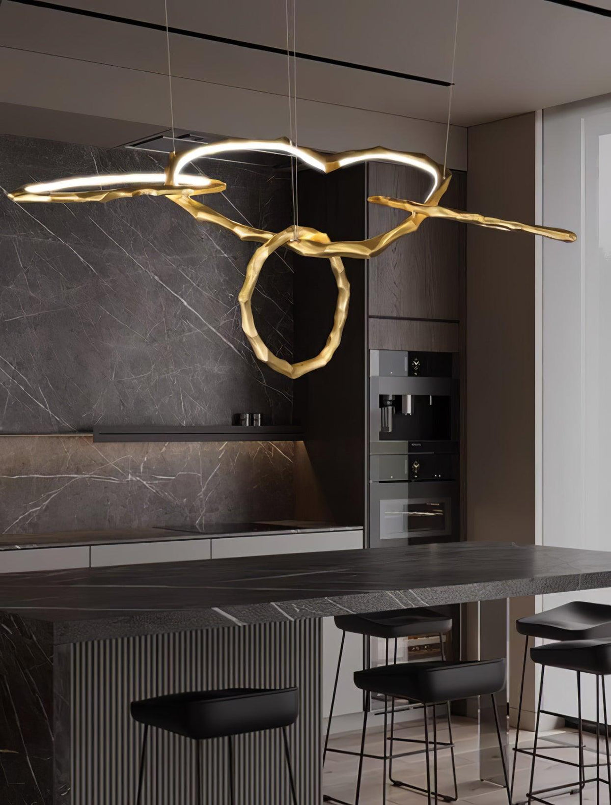 Aballs Kronleuchter Cloud Rings Series in Messing