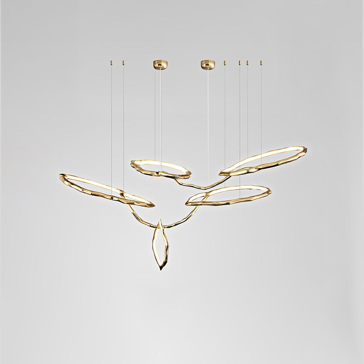 Aballs Kronleuchter Cloud Rings Series in Messing