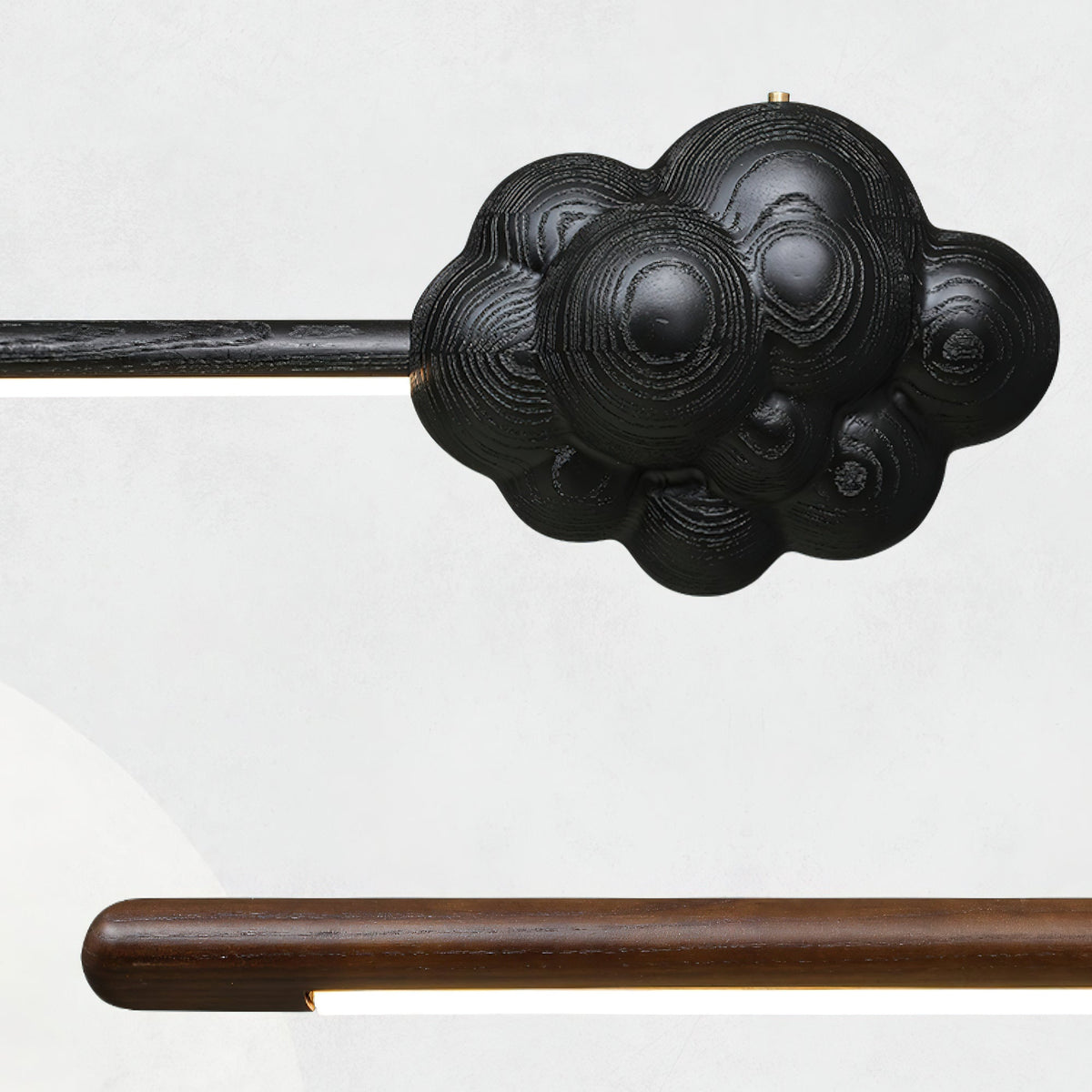 Sylisia Pendelleuchte Holzstab Wolke Minimalistisch