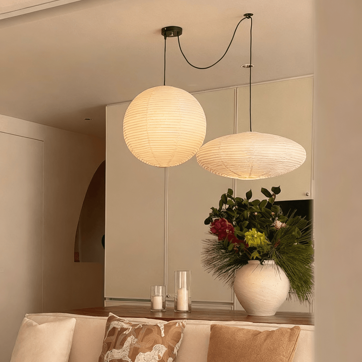 Lumenis Papier-Pendelleuchte Whimsy
