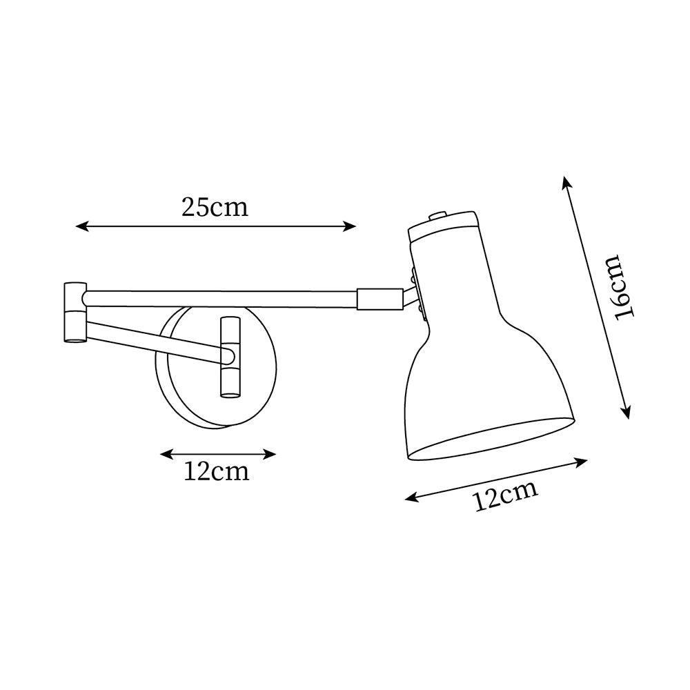 Wandleuchte mit verstellbarem Arm, Kegel-Lampenschirm und Holzfuß im modernen Stil für das Arbeitszimmer