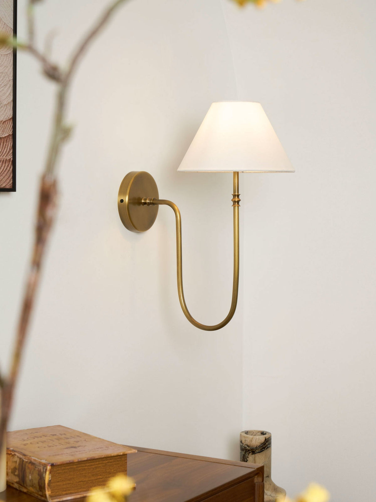 Devenq Vintage Industrial Stoff-Wandleuchte