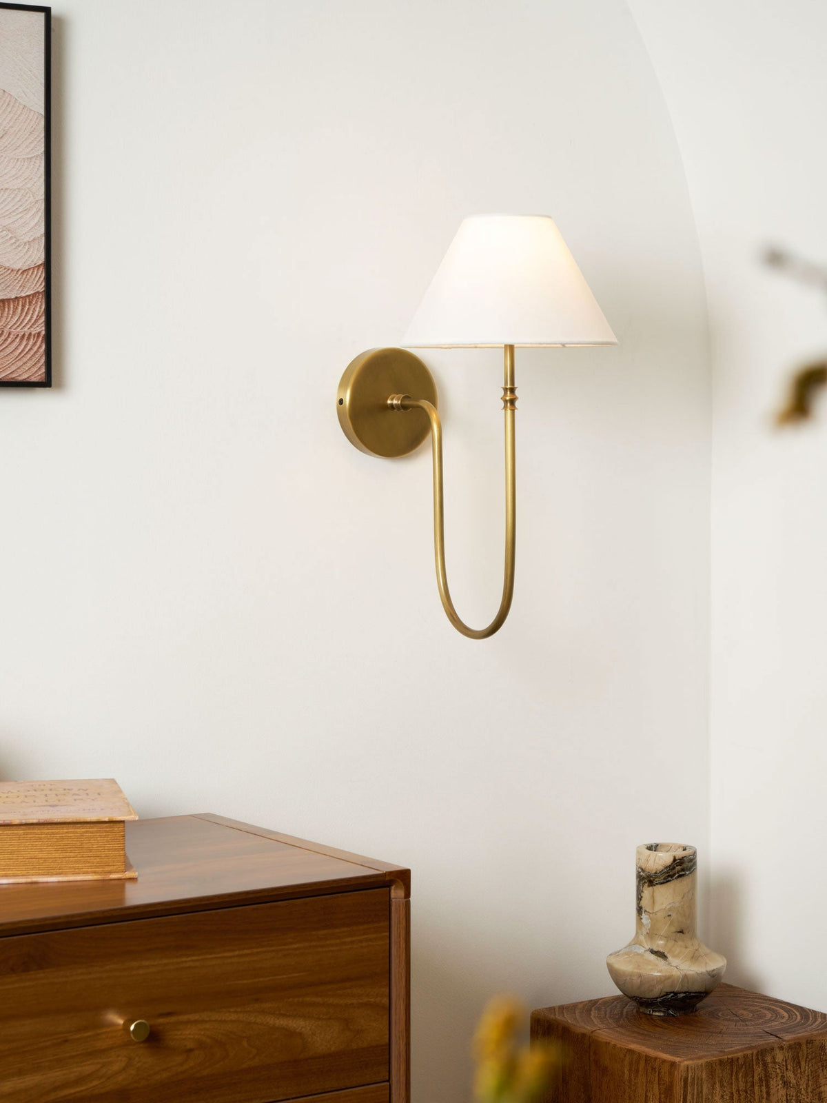 Devenq Vintage Industrial Stoff-Wandleuchte