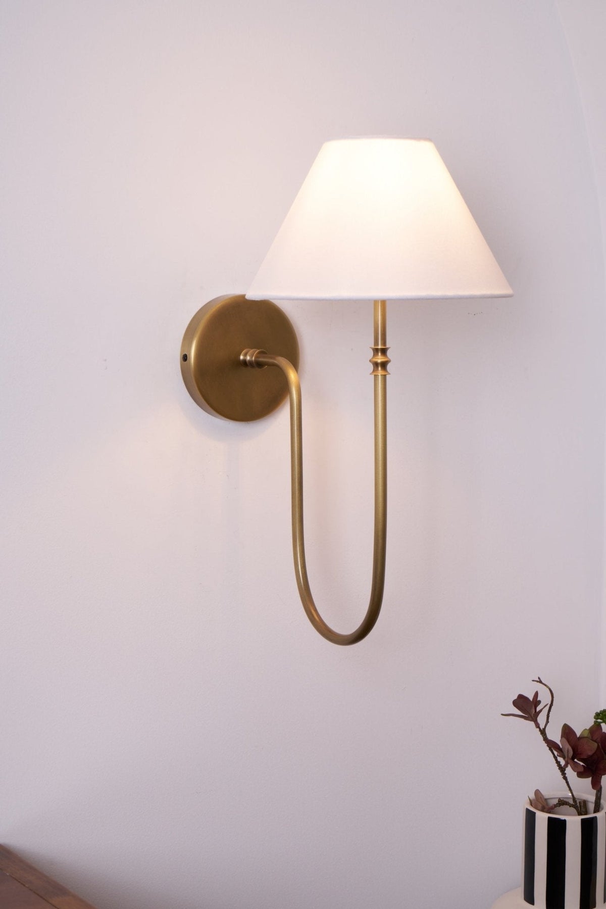 Devenq Vintage Industrial Stoff-Wandleuchte