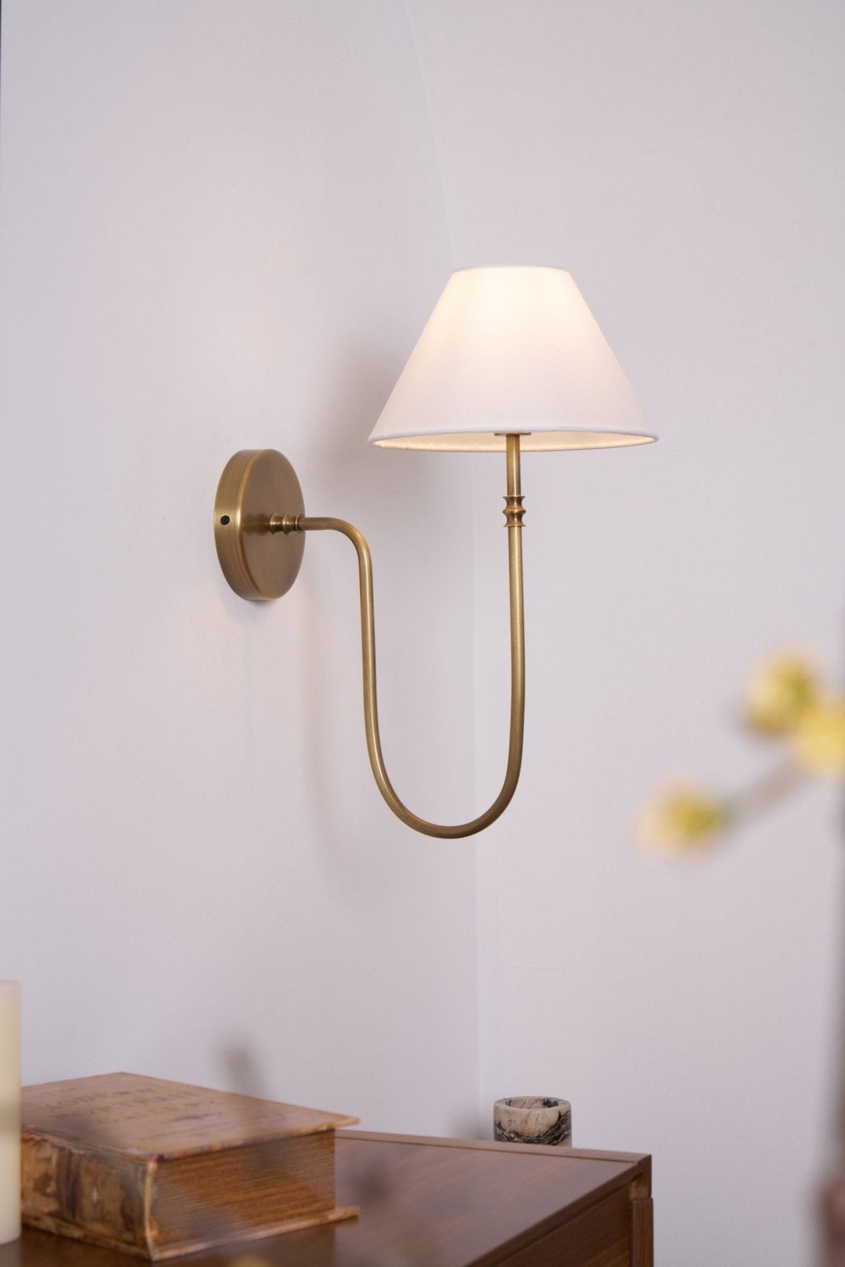 Devenq Vintage Industrial Stoff-Wandleuchte
