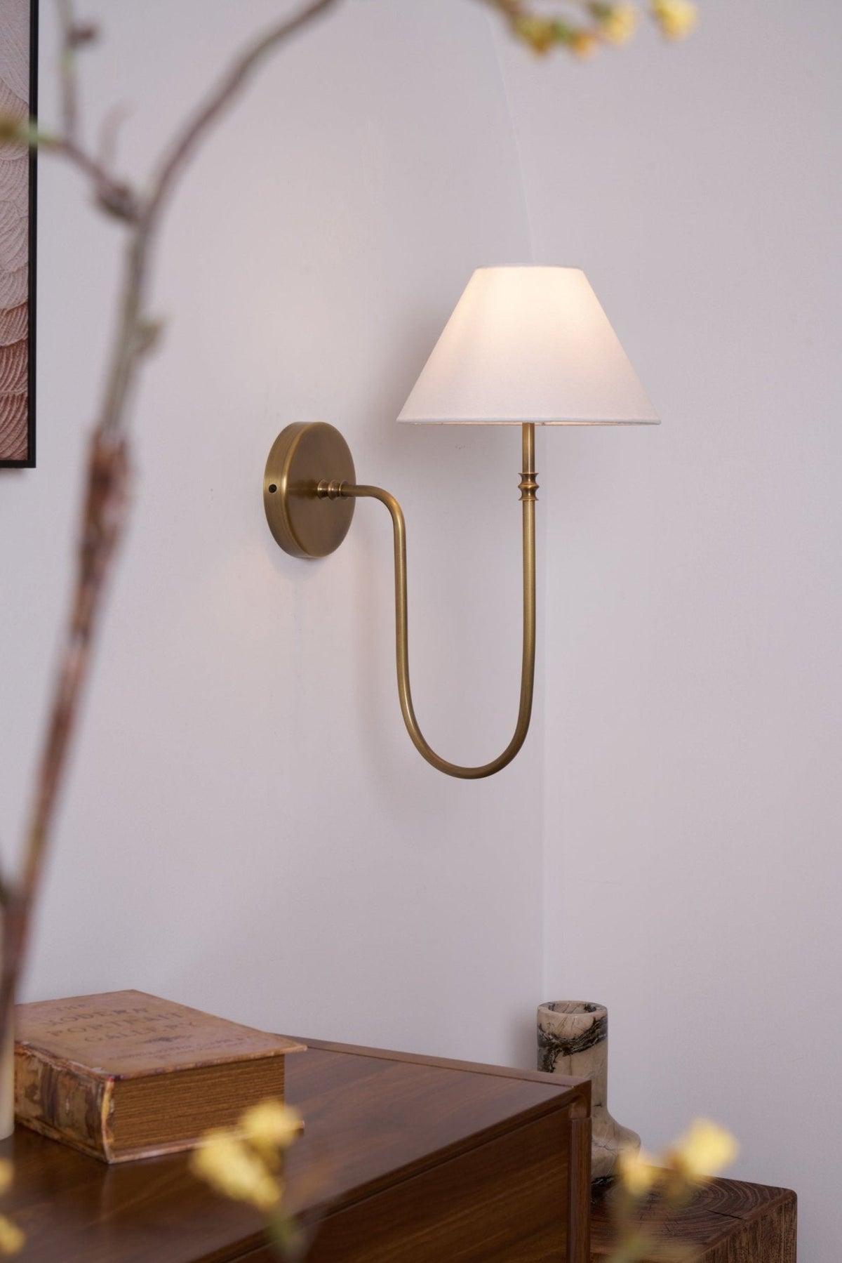 Devenq Vintage Industrial Stoff-Wandleuchte