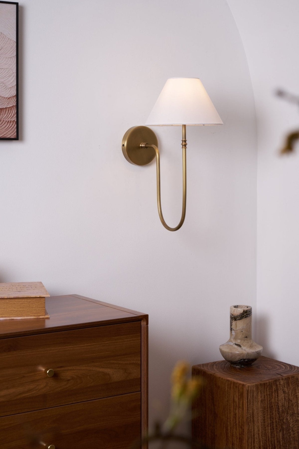 Devenq Vintage Industrial Stoff-Wandleuchte