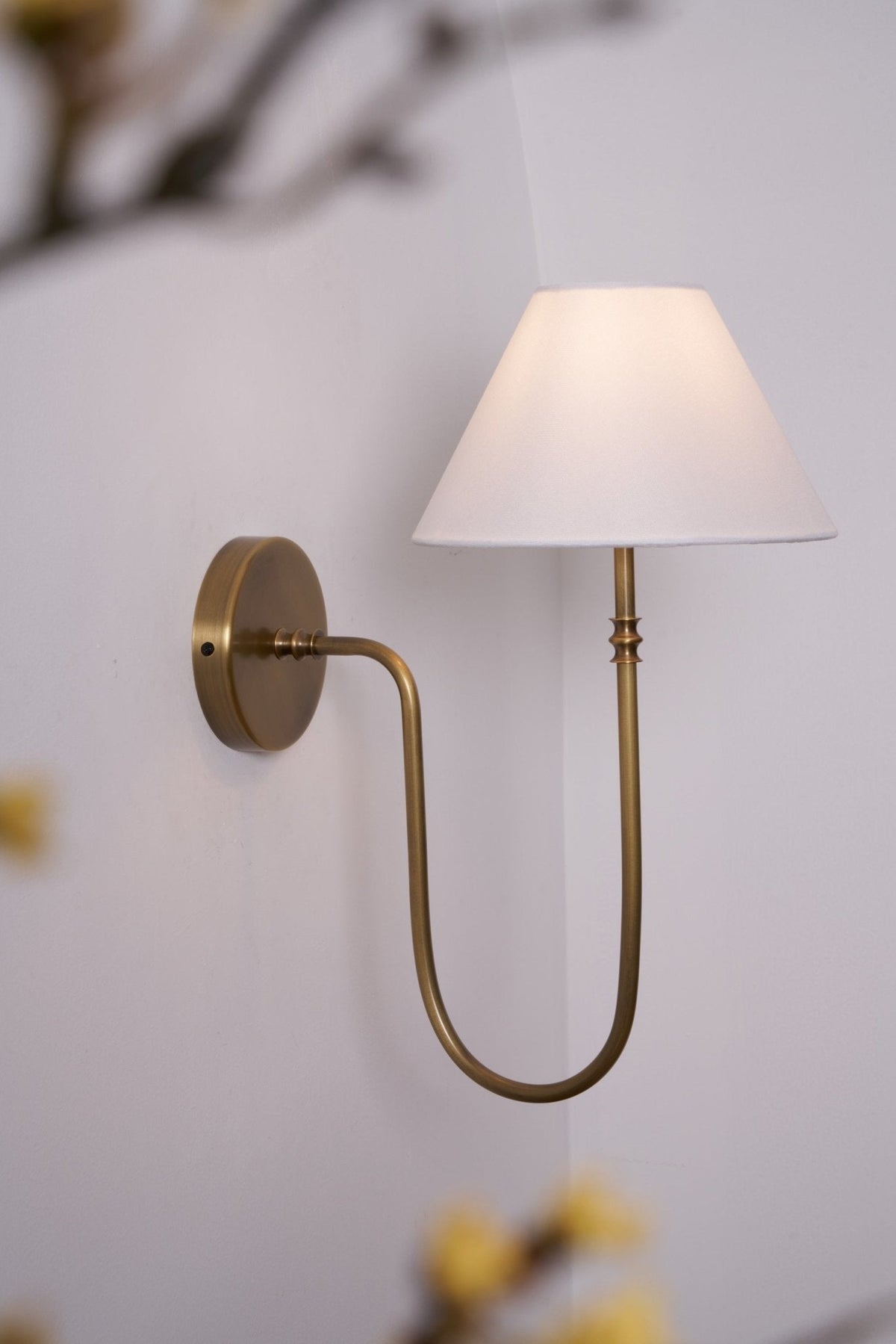 Devenq Vintage Industrial Stoff-Wandleuchte